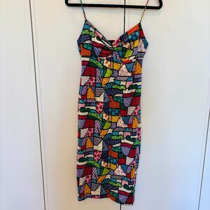 Nicole Miller x Romeo Britto Silk dress